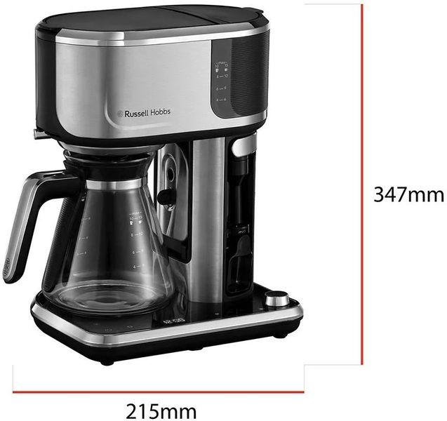 Кавоварка Russell Hobbs крапельна Attentiv Coffee Bar , 1.5л, мелена, LED-дисплей, чорно-метал (26230-56) 26230-56 фото