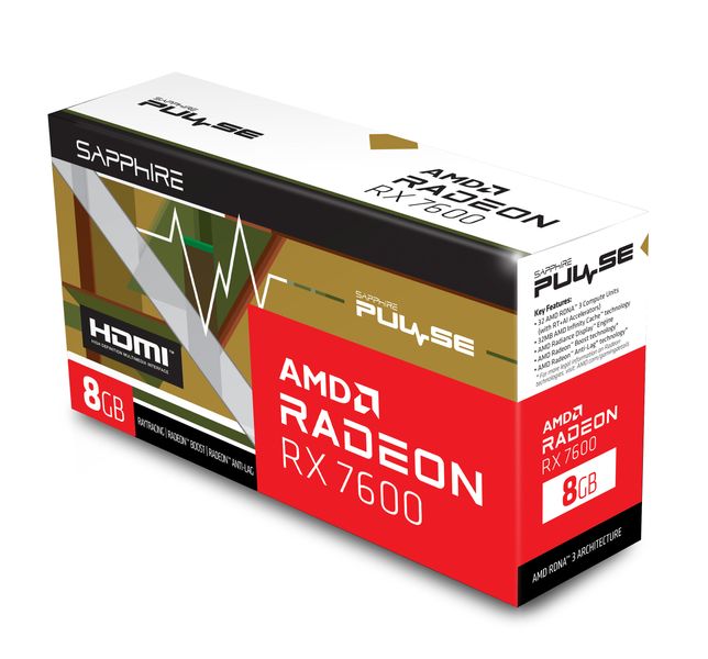 Відеокарта Sapphire Radeon RX 7600 8GB GDDR6 Pulse Gaming (11324-01-20G) 11324-01-20G фото