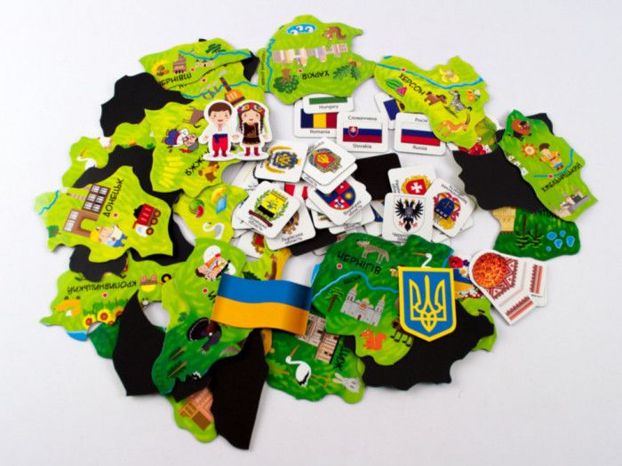 Магнитная карта-пазл "Путешествуем по Украине" на укр. языке (73420) 73420 фото