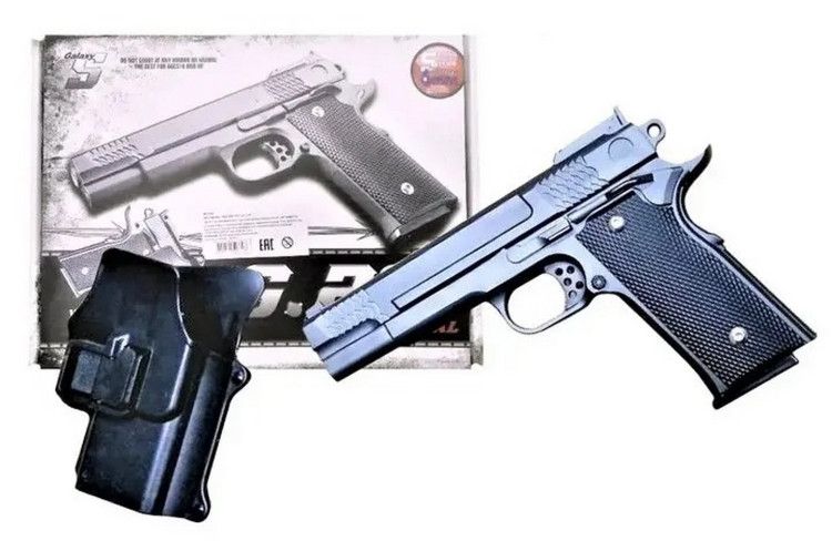 Детский пистолет на пульках "Браунинг (Browning HP)" Galaxy черный с кобурой (G20+) G20+ фото