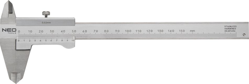 Штангенциркуль NEO з сертифікатом DIN, 150 мм, нерж. сталь (75-001) 75-001 фото