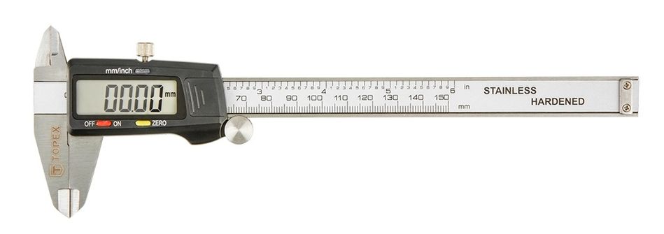 Штангенциркуль TOPEX цифровий, 150 мм, точність виміру 0.02 мм/м (31C628) 31C628 фото