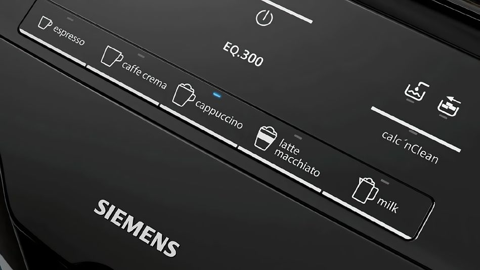 Кавомашина Siemens, 1.4л, зерно+мелена, автомат.капуч, авторецептів -5, чорний (TI351209RW) TI351209RW фото