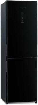 Холодильник Hitachi з нижн. мороз., 190x60х65, холод.відд.-215л, мороз.відд.-115л, 2дв., А++, NF, інв., зона нульова, чорний (скло) (R-BG410PUC6XGBK) R-BG410PUC6XGBK фото