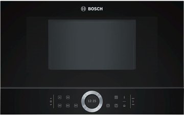 Микроволновая печь Bosch встраиваемая, 21л, электр. управл., 900Вт, дисплей, инвертор, черный BFR634GB1 фото