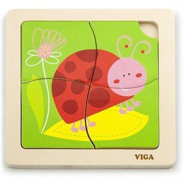 Деревянный мини-пазл Viga Toys Божья коровка, 4 эл. (50140) 50140 фото