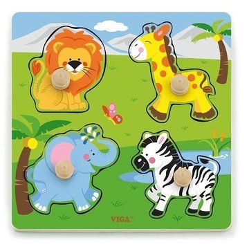 Дерев'яна рамка-вкладиш Viga Toys Звірята в Африці (50840) 50840 фото