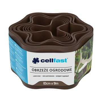 Стрічка газонна Cellfast, бордюрна, хвиляста, 10смх9м, коричневий 30-011H фото