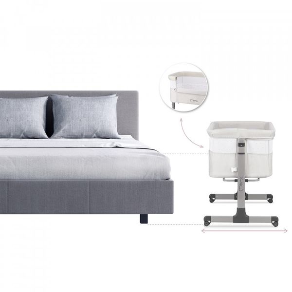 Приставная кроватка MoMi REVO (цвет - light grey) (LOZE00022) LOZE00022 фото