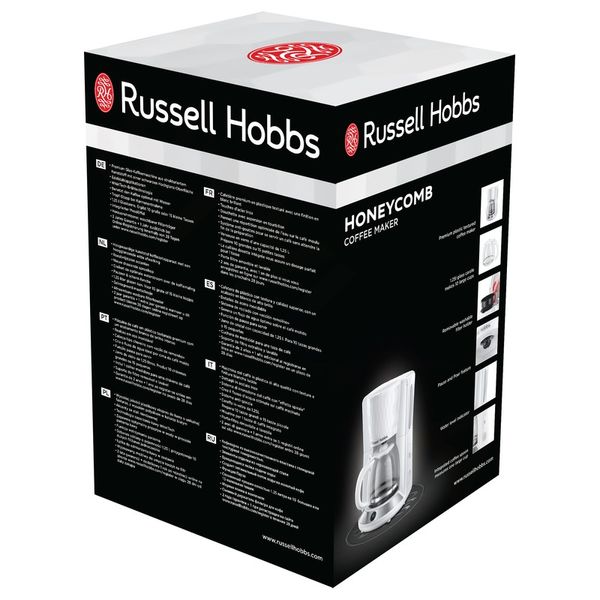 Кавоварка Russell Hobbs крапельна Honeycomb, 1.25л, мелена, білий 27010-56 фото