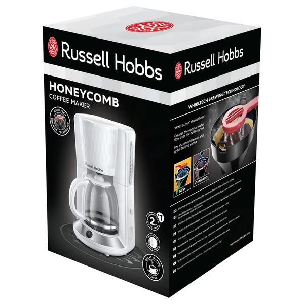 Кавоварка Russell Hobbs крапельна Honeycomb, 1.25л, мелена, білий 27010-56 фото