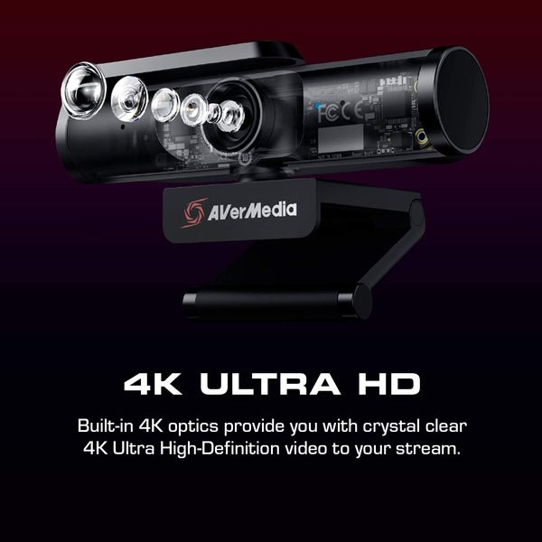 Веб-камера AVerMedia Live Streamer CAM PW513 4K Black (61PW513000AC) 61PW513000AC фото