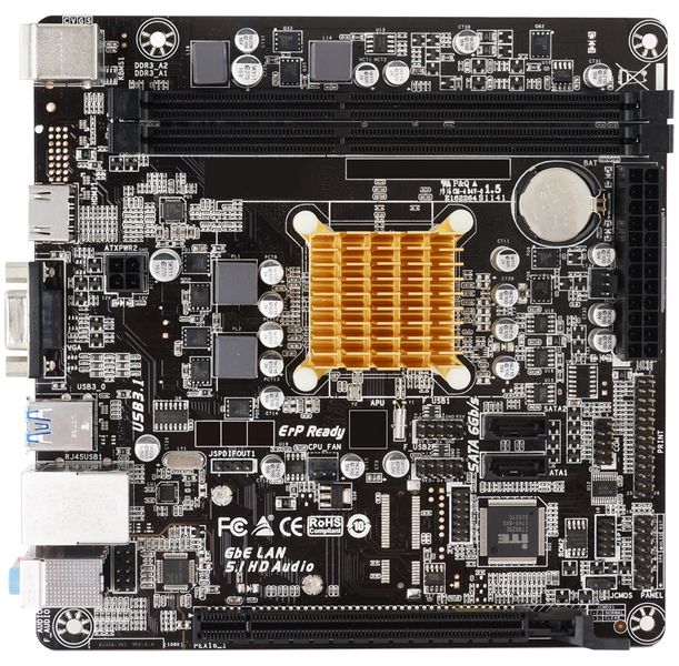 Материнская плата Biostar CPU E1-6010 sFT3 AMD Beema 2xDDR3 VGA HDMI mITX (A68N-2100K) A68N-2100K фото