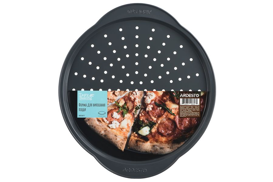 Форма для выпечки Ardesto Tasty baking пиццы 37*33*1,8 см, серый, голубой, углеродистая сталь (AR2307T) AR2307T фото