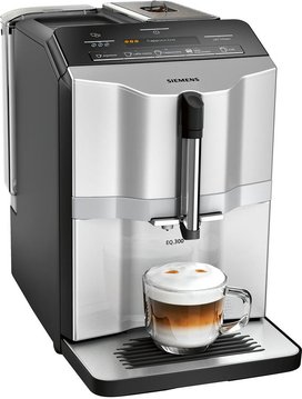 Кофемашина Siemens, 1.4л, зерно+молотая, автомат.капуч, LED-дисплей, авторецептов -5, черно-серебряный (TI353201RW) TI353201RW фото