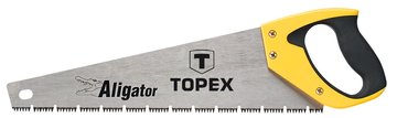 Ножовка по дереву TOPEX Aligator, холст 400 мм, закаленные зубцы с трехгранной заточкой, 7TPI, 490 мм (10A441) 10A441 фото
