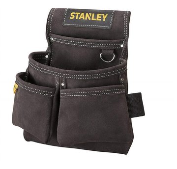 Сумка для інструменту Stanley, кишеня, 4 відділення, міцна якісна шкіра, тримач для молотка, 30х7х33см STST1-80116 фото