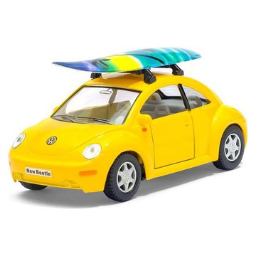 Машинка металева Volkswagen New Beetle Kinsmart 1:32 інерційна Жовтий (KT5028WS(Yellow)) KT5028WS(Yellow) фото