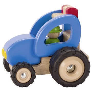 Машинка деревянная goki Трактор (синий) 55928G - Уцінка 55928G фото