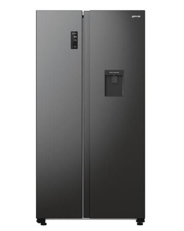 Холодильник SBS Gorenje, 179х67х92см, 2 двері, 353(191)л, А++, NF+, Інв., Зона св-ті, диспенсер, генератор льоду, Зовн. Диспл, чорний (NRR9185EABXLWD) NRR9185EABXLWD фото