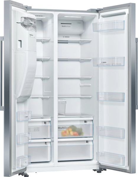 Холодильник Bosch SBS, 179x91x71, xолод.відд.-368л, мороз.відд.-165л, 2дв., А++, NF, дисплей, льодоген., нерж (KAI93VI304) KAI93VI304 фото