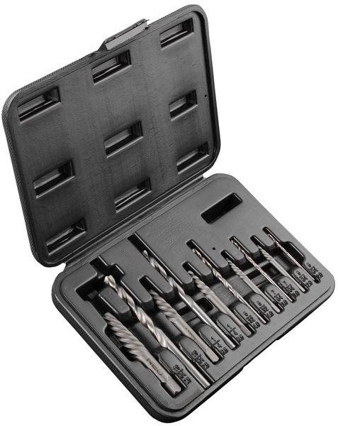 Экстракторы для сломанных винтов Neo Tools, набор 10шт, для винтов 2-7.5мм, CrMo, кейс (09-609) 09-609 фото