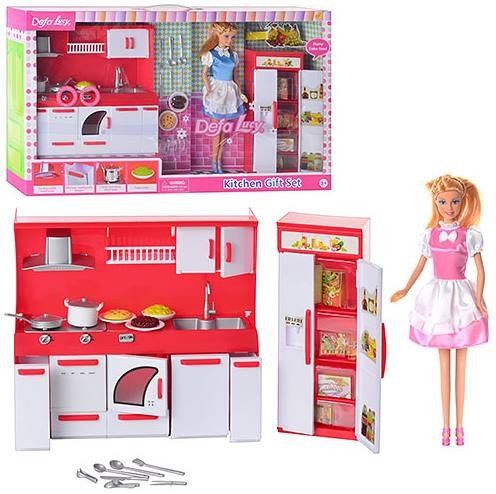 Кукла типа Барби кухня DEFA с продуктами (8085) 8085 фото