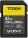 Карта памяти Sony 32GB SDHC C10 UHS-II U3 ​​V90 R300 / W299MB / s Tough (SF32TG)