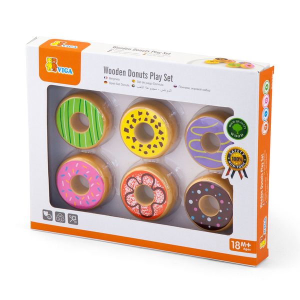 Игрушечные продукты Viga Toys Деревянные пончики (51604) 51604 фото