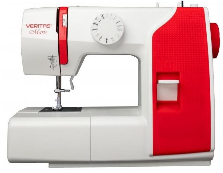 Швейная машина VERITAS MARIE, электромех., 70Вт, 13 шв.оп., полуавтомат петля, белый + красный MARIE фото