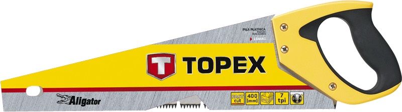 Ножівка по дереву TOPEX Aligator, полотно 400 мм, загартовані зубці з тригранним заточенням, 7TPI, 490 мм (10A441) 10A441 фото