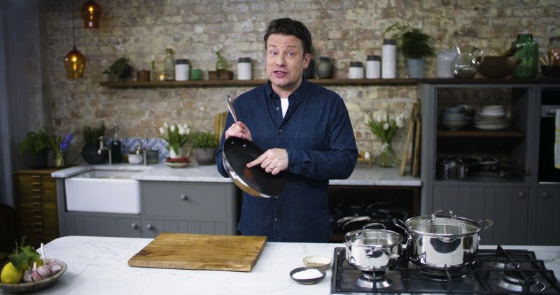 Сковорода Tefal Jamie Oliver Cooks Direct, 24см, покриття Titanium 2Х, індукція, Thermo-Spot, нерж.сталь (E3040455) E3040455 фото