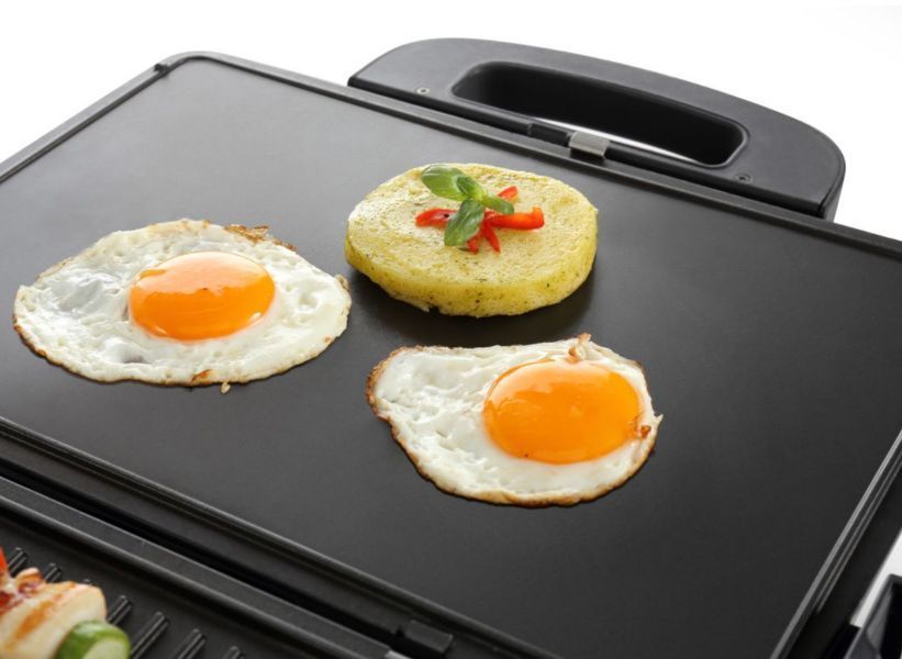 Гриль Gorenje прижимний 1800Вт, темп. режимів-4, з`ємні пластини, розкриття на 180&deg;, метал, графіт - Уцінка KR1800SDP фото
