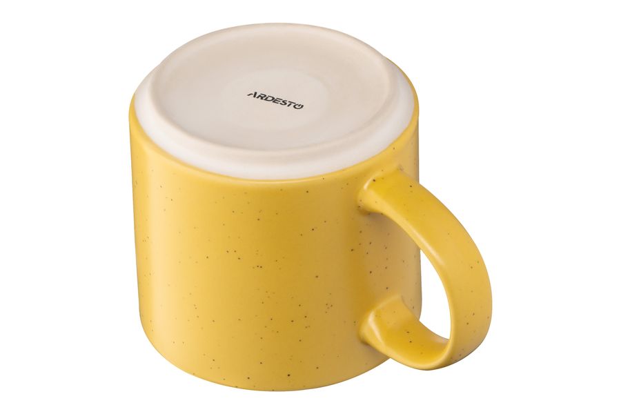 Чашка Ardesto Alcor, 420 мл, жовта, кераміка AR3475 фото