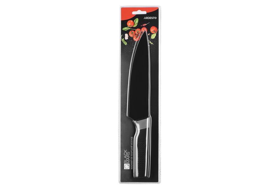 Кухонный нож поварской Ardesto Black Mars, 20 см, черный, нерж. сталь, пластик (AR2014SK) AR2014SK фото