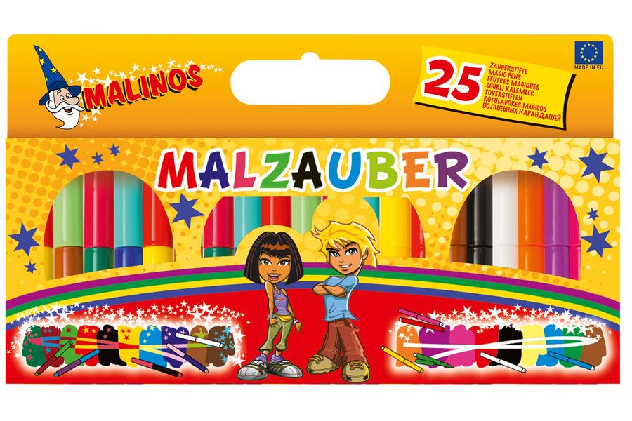 Волшебные фломастеры меняющие цвет MALINOS Malzauber 25 (12+9+4) шт (MA-300029) MA-300029 фото