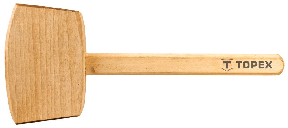 Киянка дерев'яна TOPEX, 500г, рукоятка дерев'яна (02A050) 02A050 фото