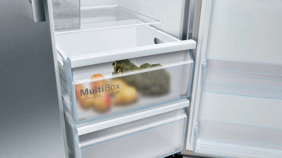 Холодильник Bosch SBS, 179x91x71, xолод.відд.-368л, мороз.відд.-165л, 2дв., А++, NF, дисплей, льодоген., нерж (KAI93VI304) KAI93VI304 фото