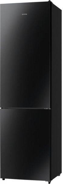 Холодильник Gorenje, з нижн. мороз. камерою,200х60х60см, 2 дв., Х- 238л, М- 98л, A++, NoFrost Plus, Fresh zone, дисплей,чорне скло (NRK620EABG4) NRK620EABG4 фото