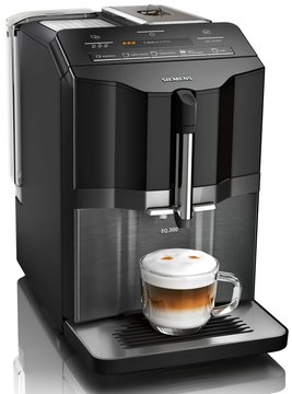 Кофемашина Siemens, 1.4л, зерно+молотая, автомат.капуч, LED-дисплей, авторецептов -5, черный (TI355209RW) TI355209RW фото