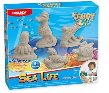 Песок для творчества Sandy clay Морская жизнь-животные 300г 5 ед. PAULINDA PL-140017 - Уцінка PL-140017 фото