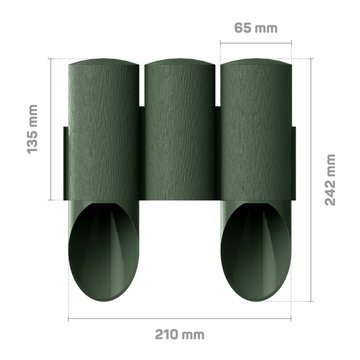 Газонное ограждение Cellfast 3 MAXI, 10 секций по 210 мм, 2.1м, зеленый 34-012 - Уцінка 34-012 фото