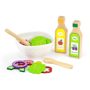 Іграшкові продукти Viga Toys Набір для салату з дерева, 36 ел. (51605) 51605 фото