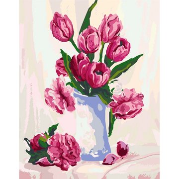 Картина за номерами. Квіти "Ніжність у вазі" , 40х50 см (KHO2912) KHO2912 фото