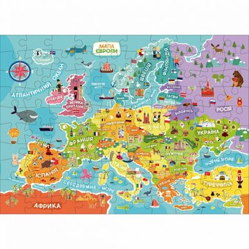Детский пазл "Карта Европы" DoDo украинская версия (300129) 300129 фото