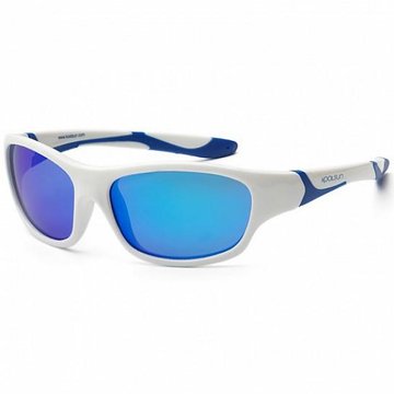 Дитячі сонцезахисні окуляри Koolsun біло-блакитні серії Sport (Розмір: 3+) KS-SPWHSH003 - Уцінка KS-SPWHSH003 фото