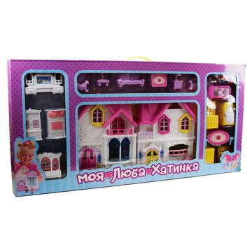 Будиночок для ляльок з меблями WD-921 фігурки і машинка в наборі WD-921 фото