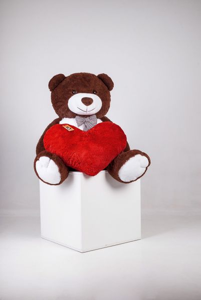 Большой плюшевый медведь с сердцем Yarokuz Джеральд 165 см Шоколадный (YK0061) YK0057 фото