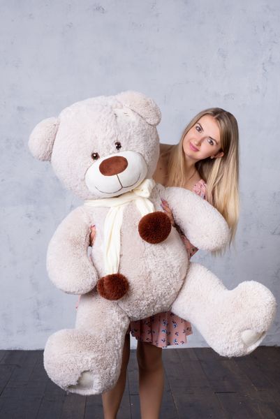 Ведмедик з латками Плюшевий із серцем Yarokuz Джозеф 140 см Марципан (YK0133) YK0129 фото