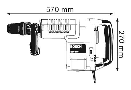 Молоток отбойный Bosch GSH 11E. 1500Вт, 16.8 Дж, 900 – 1.890 уд/мин, 10.1 кг, SDS max 0.611.316.708 фото